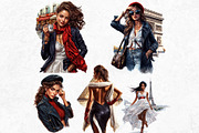 French girls clipart Set, a Person Illustration by ThatsDesignArt (Thumbnail 7 of 10)