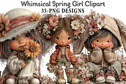 Whimsical Spring Girl Clipart, an Illustration by Daily.Designs (Thumbnail 1 of 8)