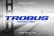 Trobus - Racing Font, a Sans Serif Font by Variatype (Thumbnail 1 of 8)