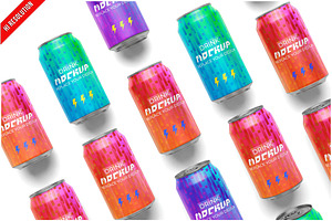 Aluminum Soda Cans PSD, an Advertising Mockup by Bruno's Shop