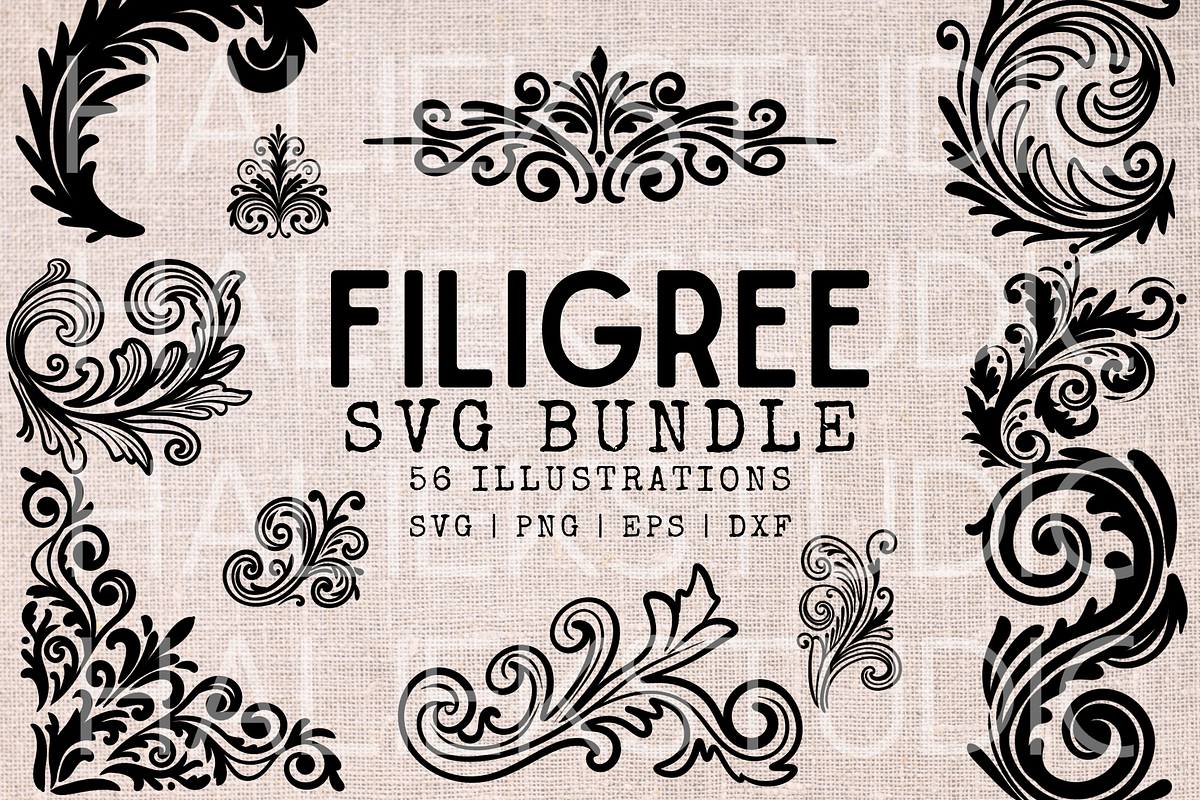 Filigree SVG Illustrations, a Decorative Illustration by HalieKStudio (Photo 1 of 8)