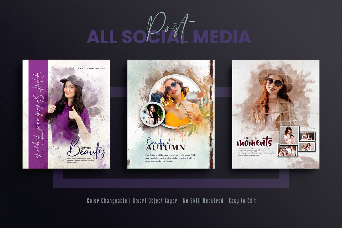 Photo Effect  Social Media Post Set, a Social Media Template by Creative_View (Photo 6 of 8)
