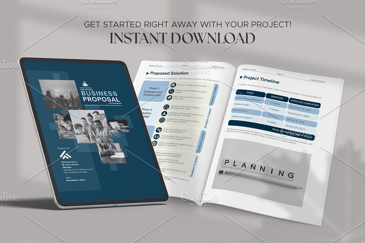 Canva Business Proposal Template, a Brochure Template by Oshin Design (Photo 3 of 6)