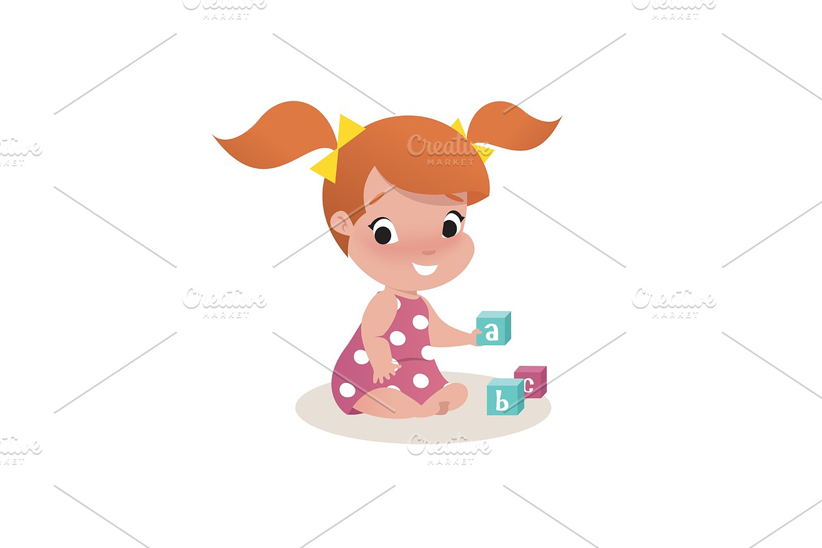 little girl child illustration, an Illustration by vectorprro