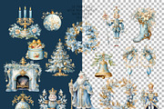 Vintage Blue Christmas, a Seasonal Illustration by Vasmila (Thumbnail 5 of 6)