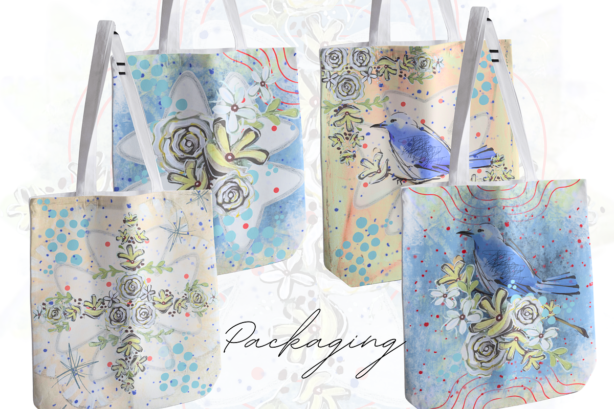 Floral winter bird illust.(handpaint, a Seasonal Illustration by Grandma's Lore (Photo 9 of 12)