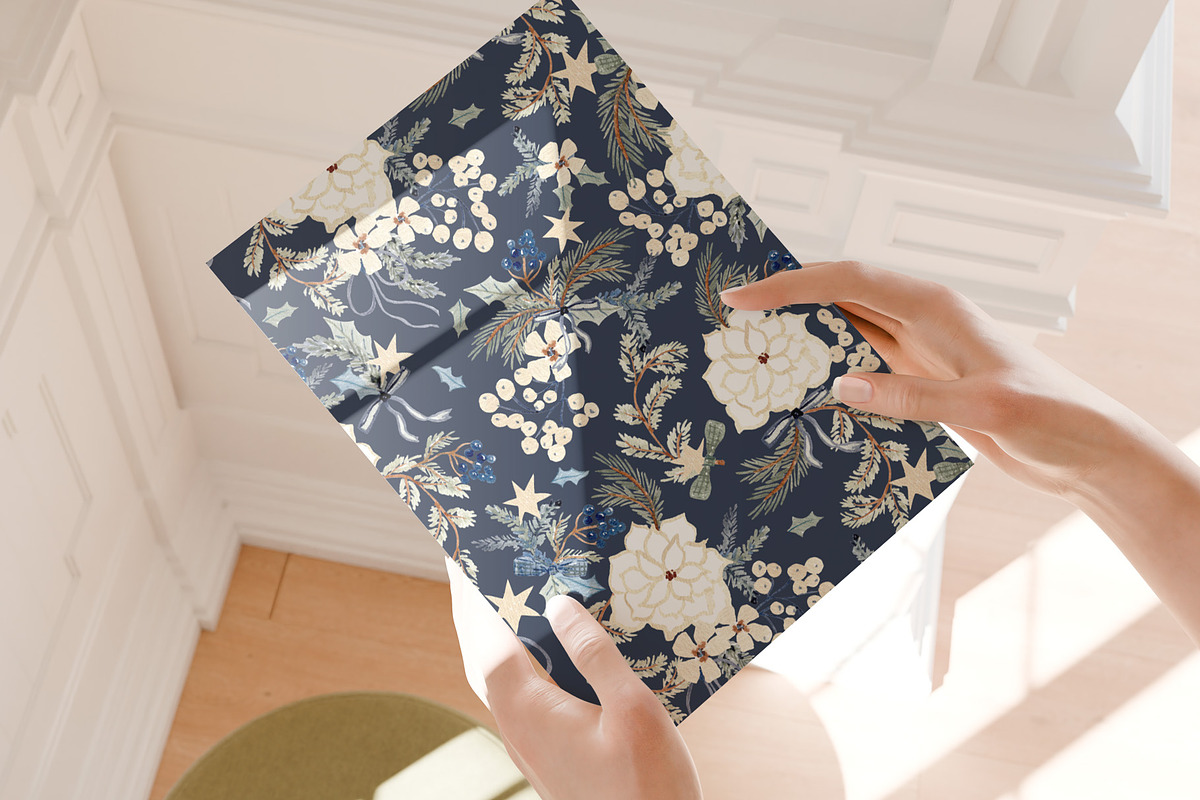 Navy Christmas Pattern, a Pattern Graphic by Webvilla Studio (Photo 2 of 5)