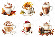 Watercolor Thanksgiving Coffee Latte, an Illustration by DreamPrint404 (Thumbnail 6 of 6)