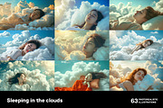 Sleeping in the clouds. 63 images, a Person Illustration by Handmadefont (Thumbnail 10 of 13)