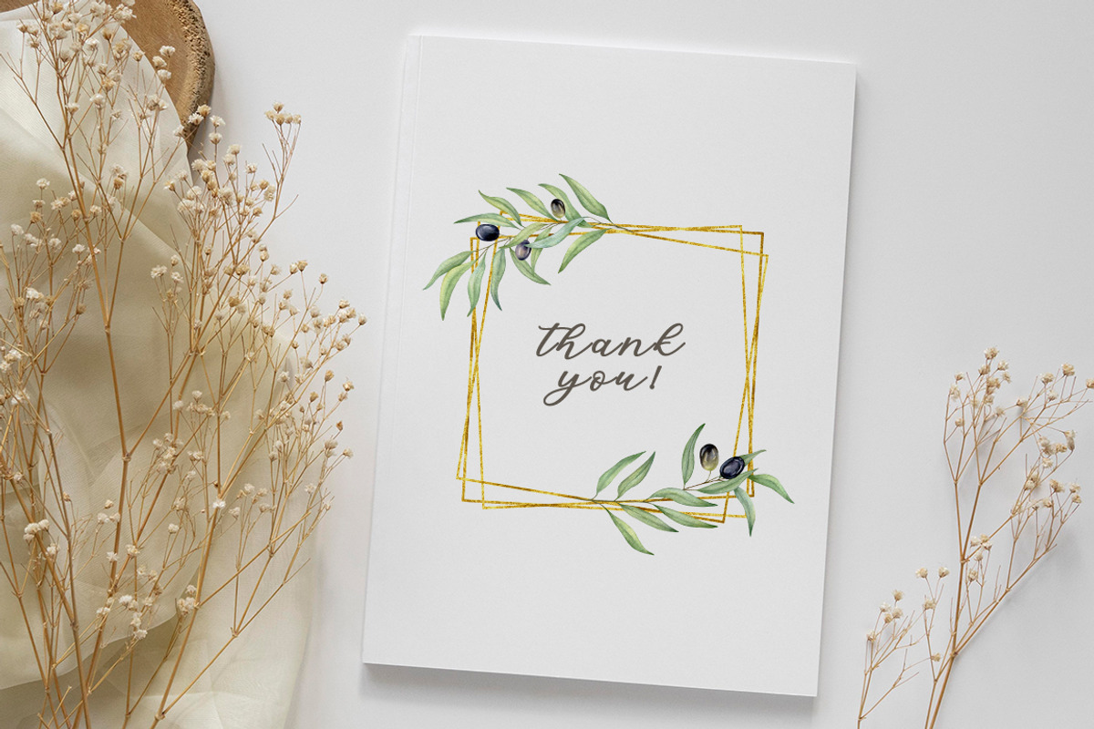 Olive Branches Watercolor Set, a Decorative Illustration by Daryartsy (Photo 11 of 11)