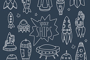 Spaceships set + pattern, an Illustration by YuliaBiser (Thumbnail 4 of 6)