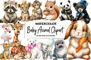 Baby Animal PNG Clipart, an Illustration by DreamArtGraphic