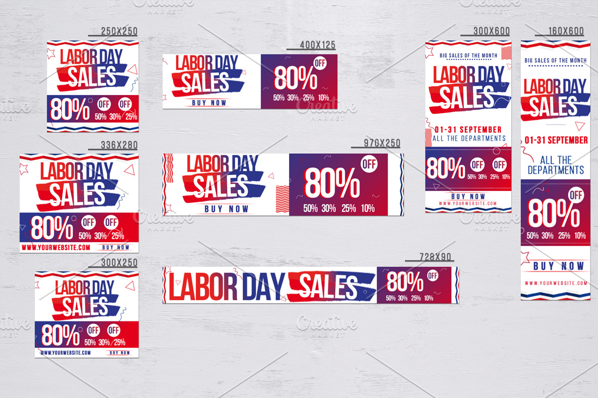 Labor Day Sale Flyer + Ad Banner Se, a Flyer Template by GraphicDiamonds (Photo 2 of 7)