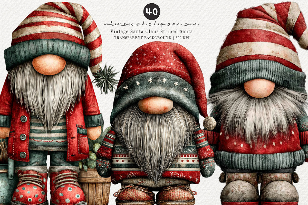 Vintage Santa Claus Striped Santa, a Transportation Illustration by Digital Artistic99 (Photo 1 of 9)