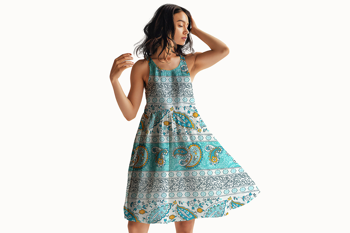 Ethnic Paisley Border Floral Pattern, a Pattern Graphic by StudioGlouna (Photo 7 of 9)