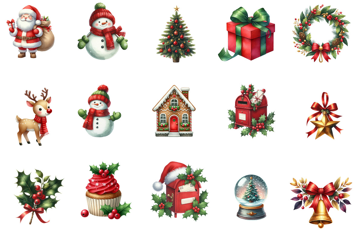 Happy Holidays Christmas Clipart, an Illustration by Designworld (Photo 4 of 6)