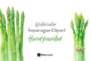 Watercolor Asparagus Clipart