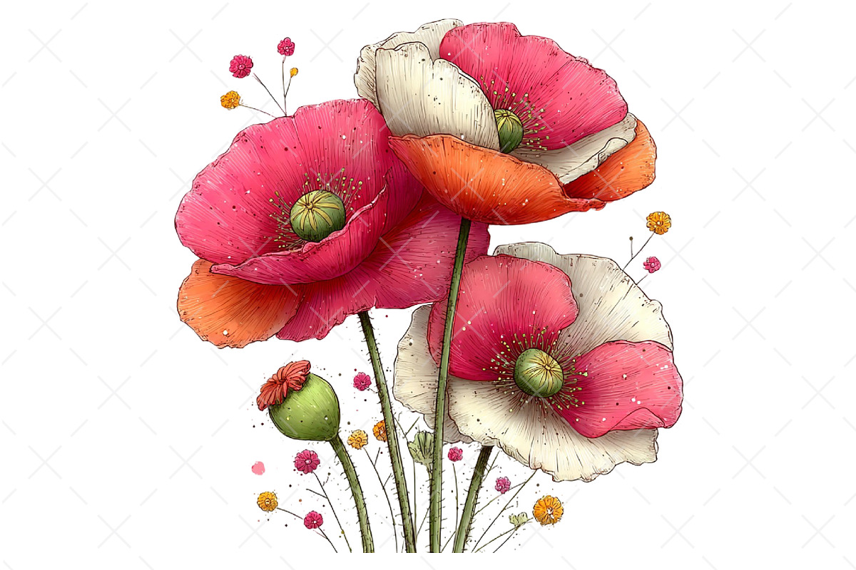 Whimsical Summer Flowers Clipart, an Illustration by Craft Nest (Photo 10 of 12)