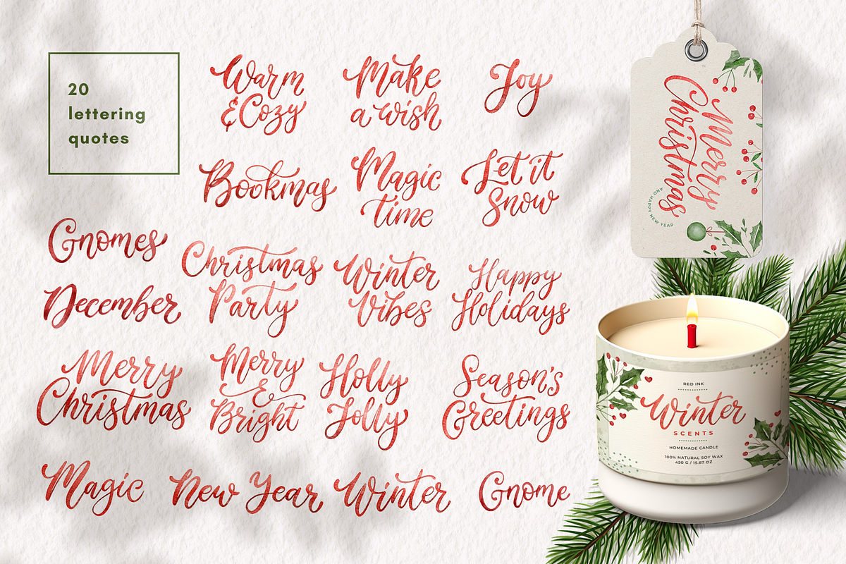 Watercolor Christmas Gnome Bundle, a Seasonal Illustration by Red Ink (Photo 6 of 10)
