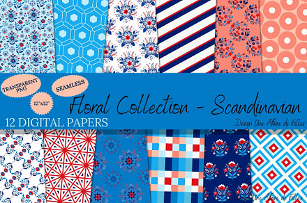FLORAL SCANDINAVIAN SEAMLESS PATTERN