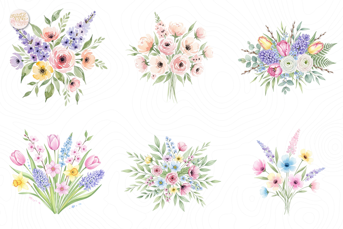 Spring Wildflower PNG Clipart Set., an Object Illustration by KennedyStudio (Photo 3 of 5)