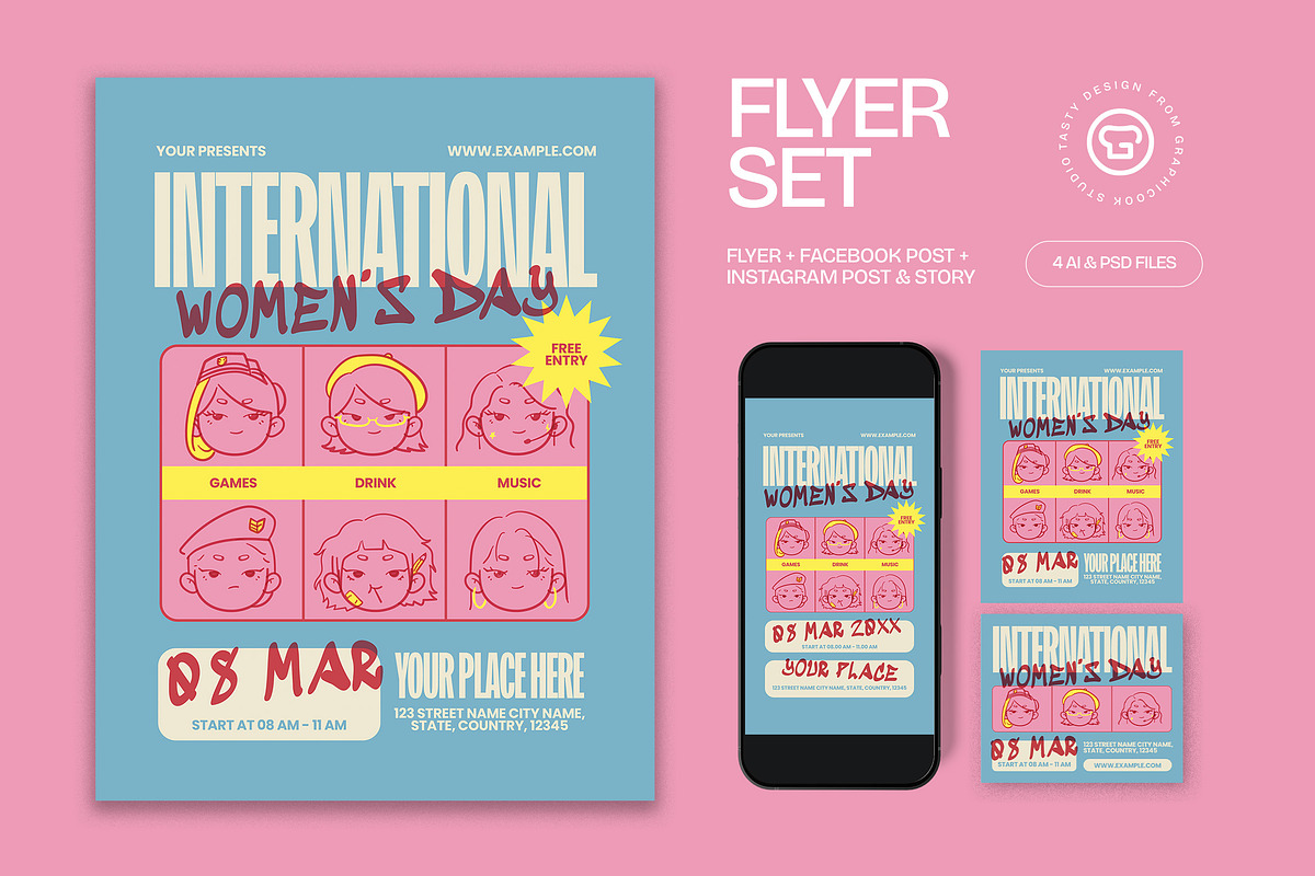 International Women's Day Flyer, a Flyer Template by graphicook (Photo 1 of 3)