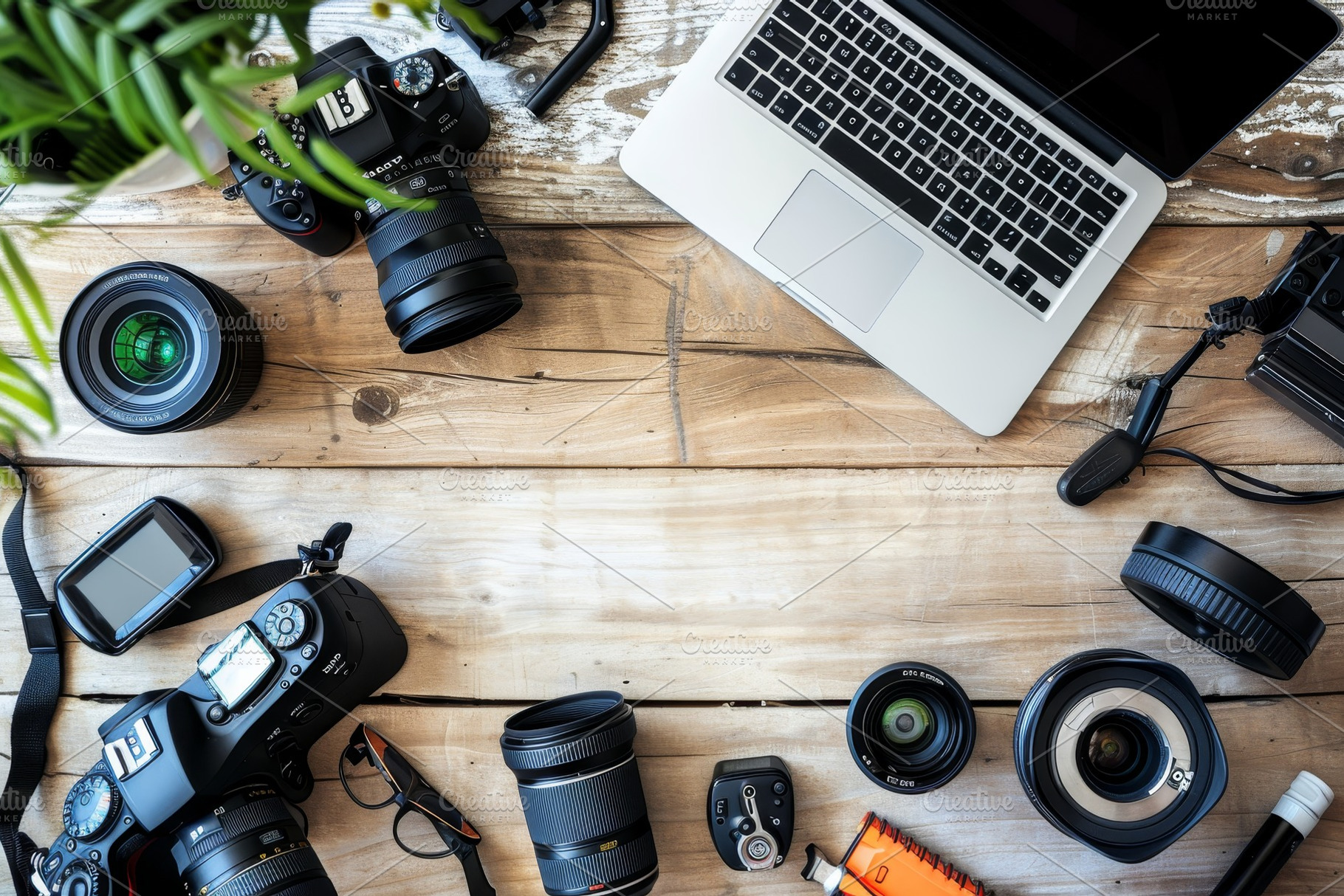The workspace features an array of c, a Photo by Tanuart