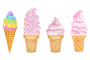 Ice cream watercolor collection, a Food Illustration by Nataliia Pyzhova (Thumbnail 2 of 8)