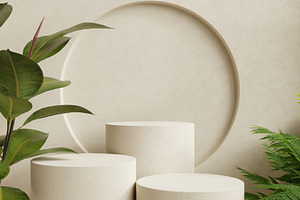 Three circle podium for product, a Beauty & Fashion Photo by vanitjan
