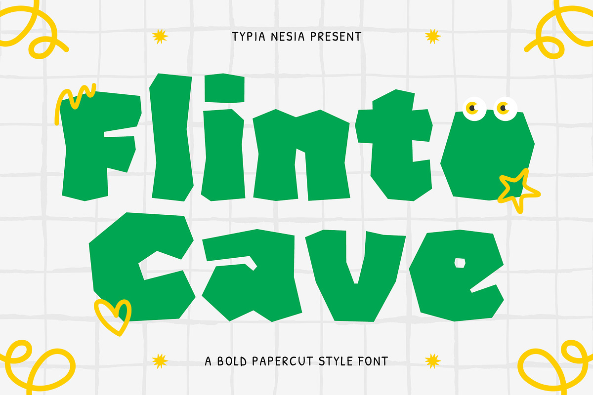 Flinto Cave - Bold Paper Cutout Game, a Font by Typia Nesia (Photo 1 of 13)
