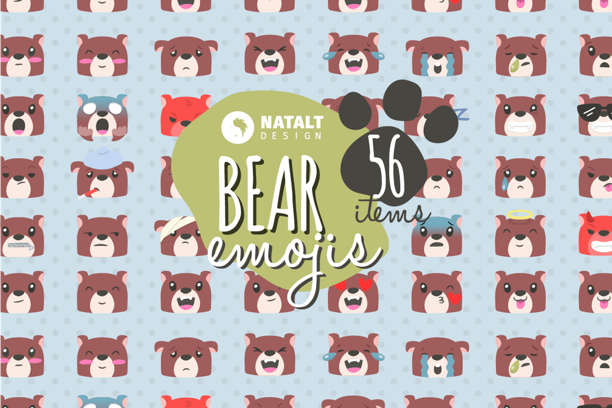 Bear Emojis, an Emoji Icon by NatBurger (Photo 1 of 4)