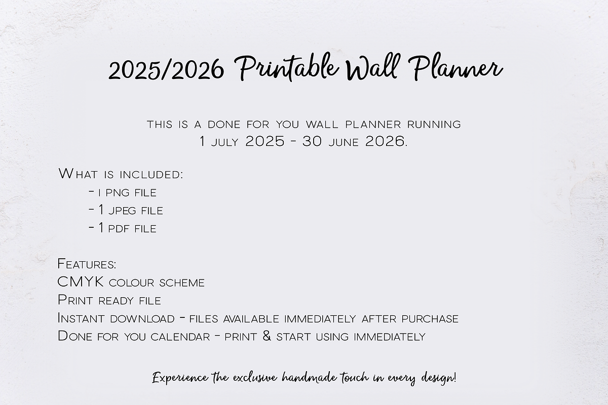 A0 Printable Wall Calendar 2025/2026, a Stationery Template by 3PointsCreative (Photo 8 of 8)