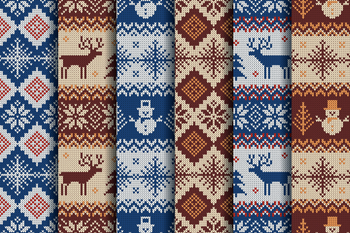Knitted Christmas Patterns, a Pattern Graphic by JuliaMalinovskaya (Photo 4 of 10)
