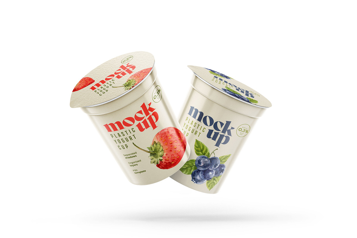Yogurt Cup Mockup Set | Packaging, a Cups & Container Mockup by Deeplab (Photo 9 of 19)