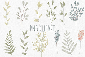 Watercolor Clipart & Seamless Paper