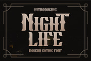 Night Life Modern Gothic, a Blackletter Font by Gumrega Studio (Thumbnail 1 of 7)
