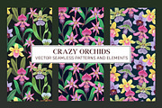 Crazy orchids. Vector patterns., a Pattern Graphic by Robusta (Thumbnail 1 of 17)