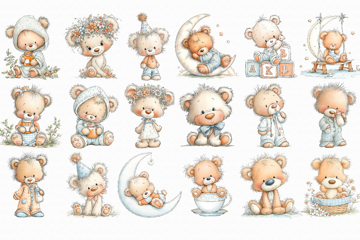 Baby Bear Clipart, an Illustration by Libby Wishes (Photo 5 of 7)