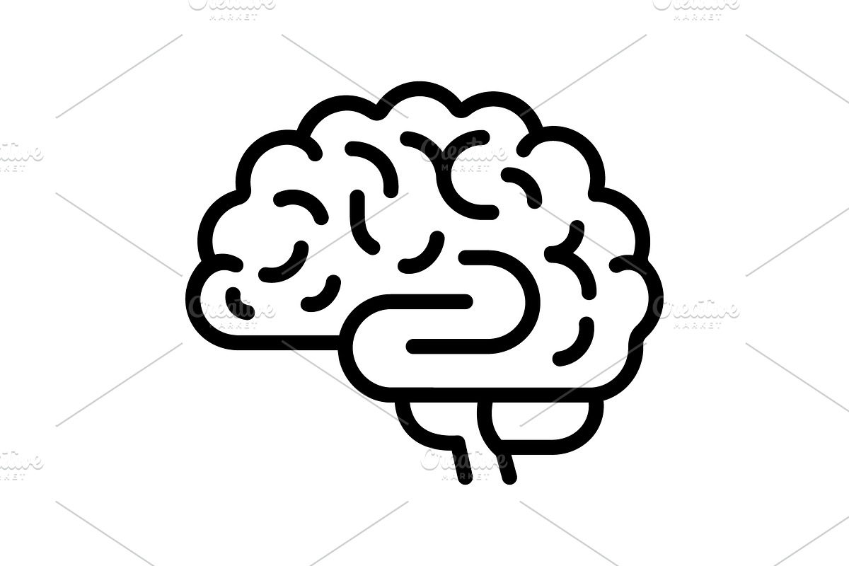 Brain cerebrum black icon, an Outline Icon by Creative priyanka