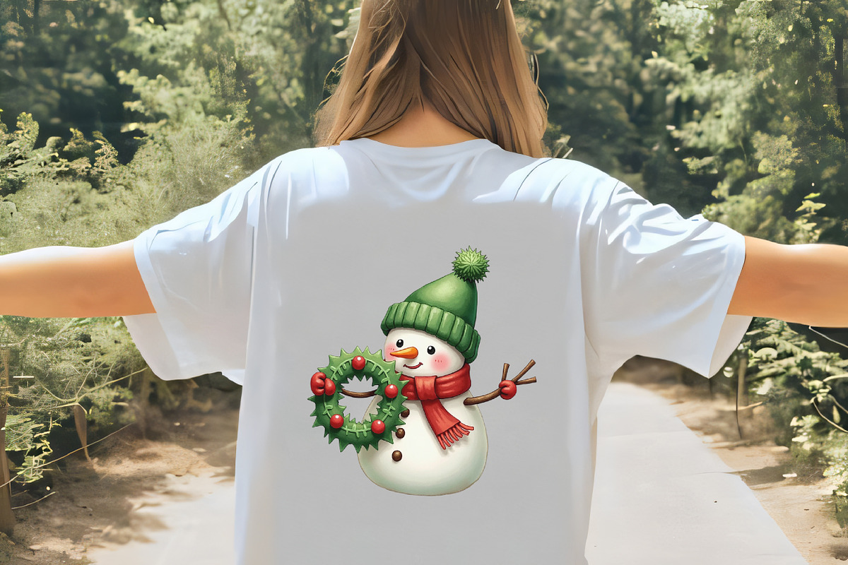 Green Christmas Snowman Clipart PNG, an Illustration by CrexoraLab (Photo 4 of 5)