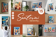 Flat Vector Santorini Serenity Print, a Background Graphic by Vibrand Studio (Thumbnail 1 of 9)