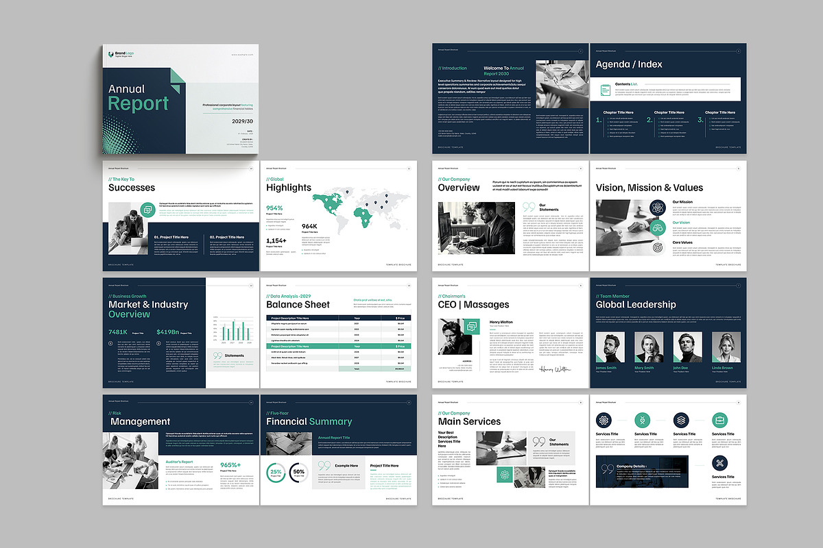 Annual Report Landscape Template, a Brochure Template by Cleffon_Graphic_Studio (Photo 7 of 8)