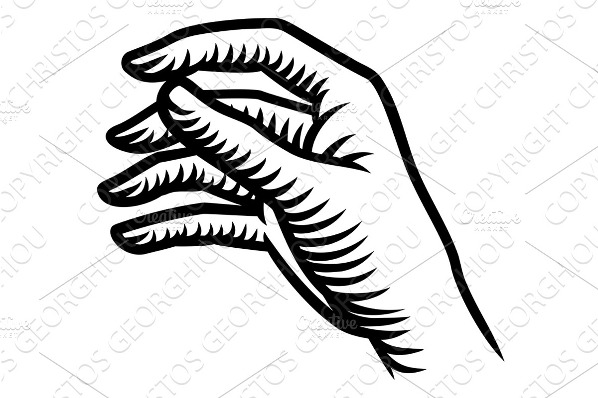 Hand Vintage Retro Woodcut Style, a Person Illustration by Christos Georghiou