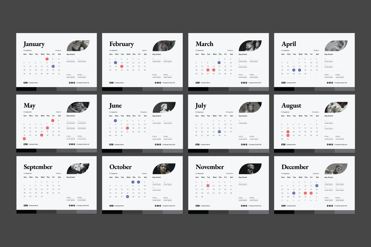 Desk Calendar 2026 Design V2, a Stationery Template by trabaskriya (Photo 2 of 3)