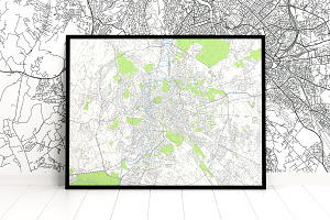 Large City Map Vector Poster Set2