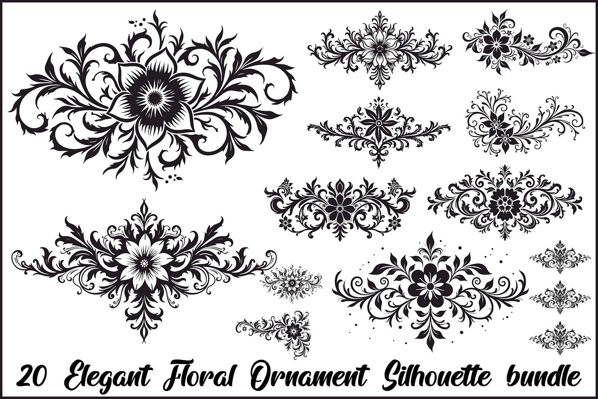 Elegant Floral Ornament Bundle, an Illustration by jahid234 (Photo 1 of 21)