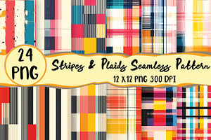 Stripes & Plaids Seamless Pattern, a Seasonal Illustration by Daily.Designs