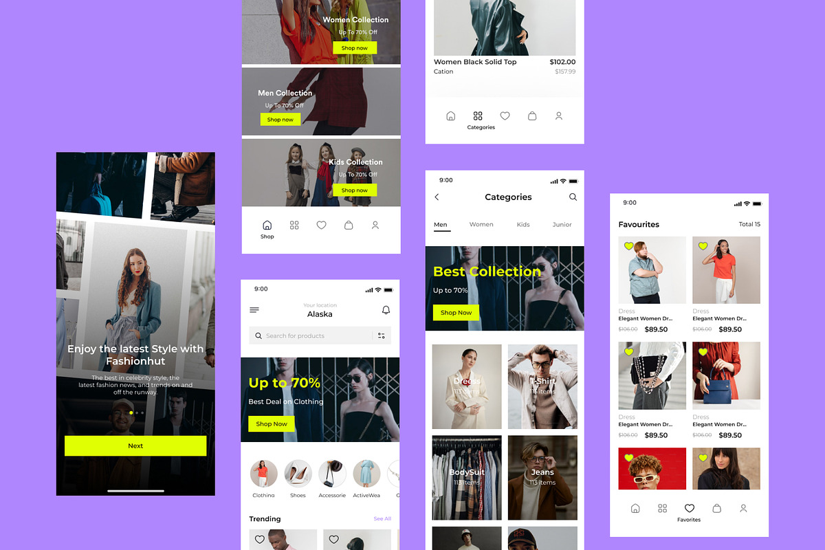 Fashionhut E-Commerce Mobile UI kit, an App Template by Ahmed Rubel (Photo 6 of 7)