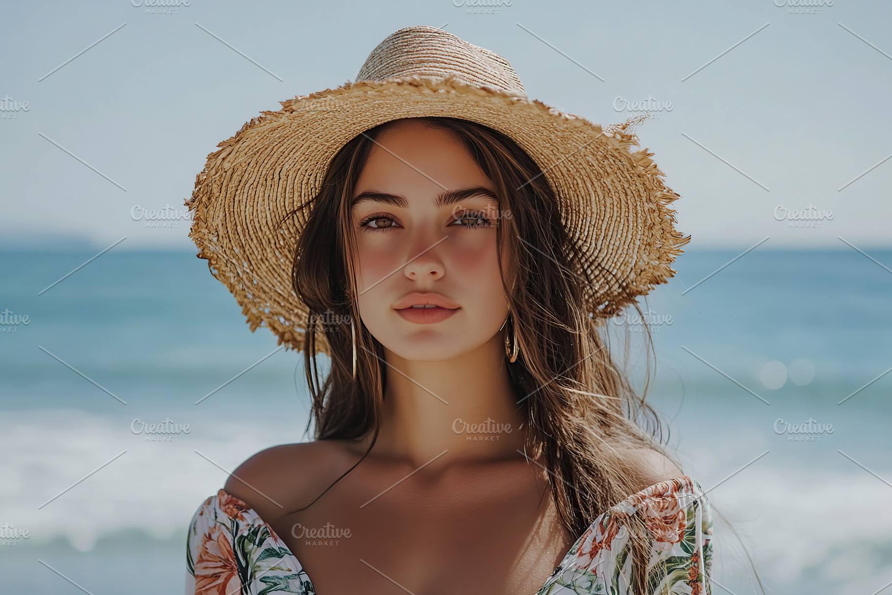 Woman enjoys a summer day walking along the ocean beach, a Person Photo by AlyaAnd