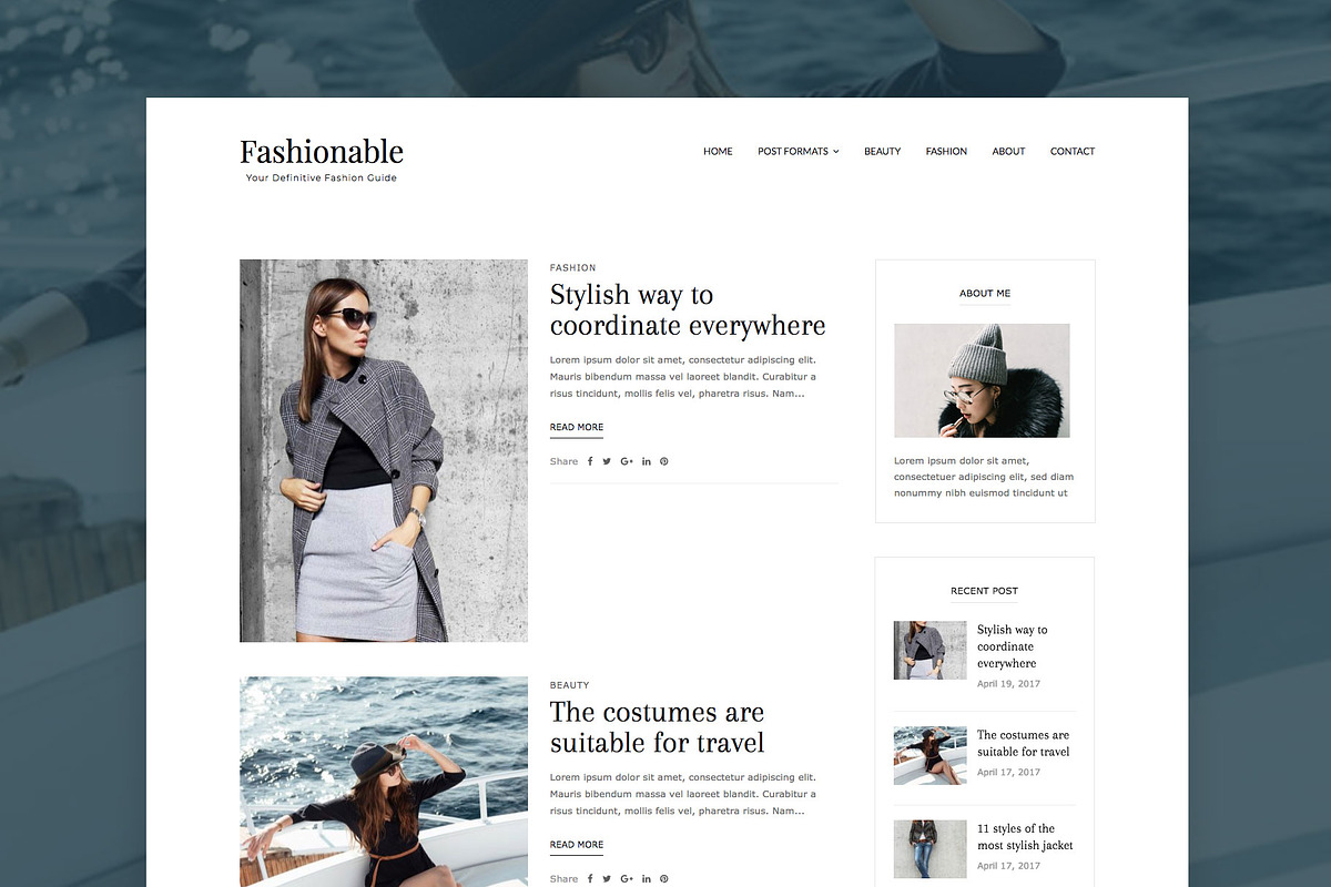 Fashionable - WordPress Blog Theme, a WordPress Template by EasyBlog Themes (Photo 2 of 3)